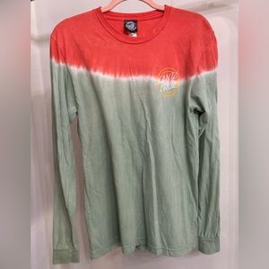 Santa Cruz One Stroke Green & Orange Dye Long Sleeve T-Shirt, Women’s M